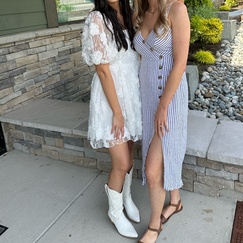 White Lace Floral Dress